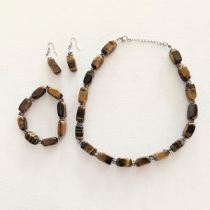 Genuine Tiger Eye Jewelry Set